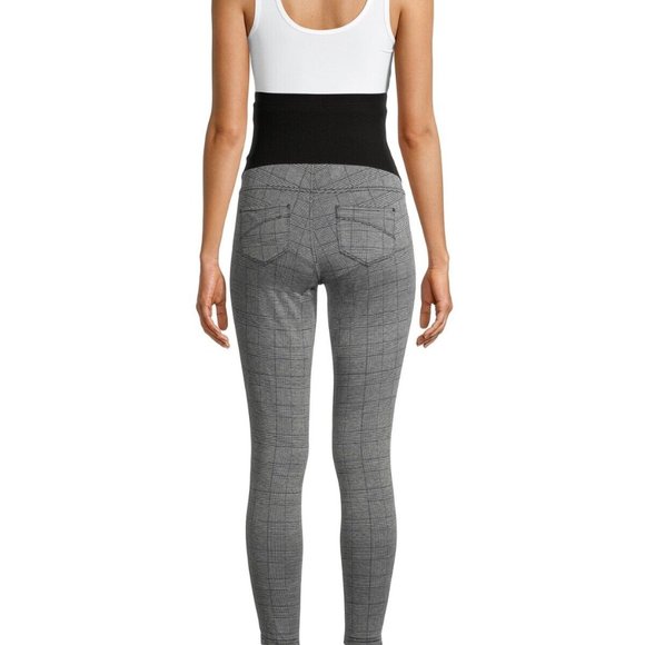 Time & True Womens Maternity Jeggings Size S-XL Gray Plaid Soft & Comfortable - Picture 4 of 8